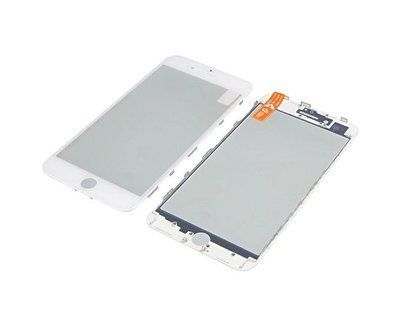 Стекло тачскрина с OCA плёнкой для Apple iPhone 8 Plus белое с рамкой HC