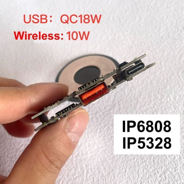 Плата для самостійного виготовлення повербанку на контролері IP6808/ IP5328 швидка зарядка 18W + Бездротова зарядка 10W