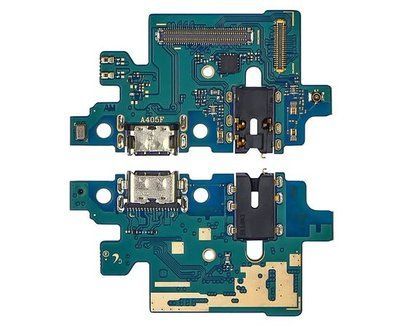 Роз'єм зарядки Samsung A405 Galaxy A40 (2019) на платі з мікрофоном та компонентами