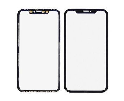 Стекло тачскрина с OCA плёнкой для Apple iPhone XR чёрное с рамкой HC