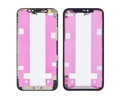Стекло тачскрина с OCA плёнкой для Apple iPhone 12/ 12 Pro чёрное с рамкой HC