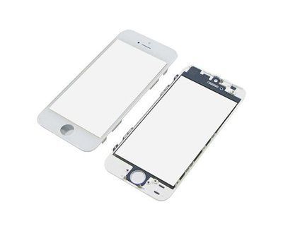 Стекло тачскрина с OCA плёнкой для Apple iPhone 5 белое с рамкой HC
