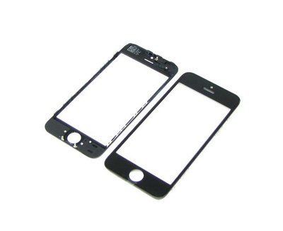 Стекло тачскрина с OCA плёнкой для Apple iPhone 5 чёрное с рамкой HC