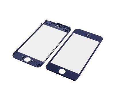 Стекло тачскрина с OCA плёнкой для Apple iPhone 5C чёрное с рамкой HC