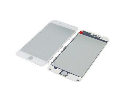 Стекло тачскрина с OCA плёнкой для Apple iPhone 6 Plus белое с рамкой HC