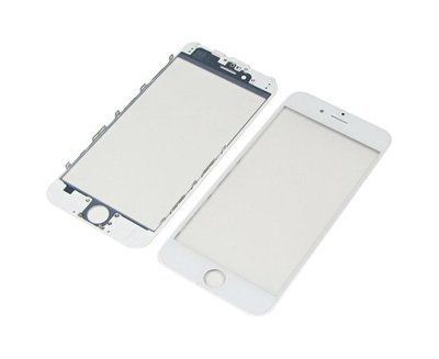 Стекло тачскрина с OCA плёнкой для Apple iPhone 6 белое с рамкой HC