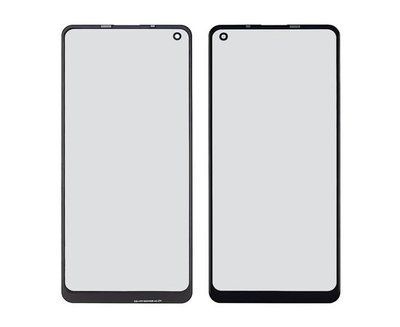 Скло тачскрину з OCA Samsung A215 Galaxy A21 (2020) чорне з олеофобним покриттям, загартоване