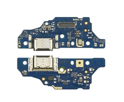 Роз'єм зарядки Motorola E13 на платі з мікрофоном та компонентами