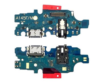 Роз'єм зарядки Samsung A145 Galaxy A14 на платі з мікрофоном та компонентами