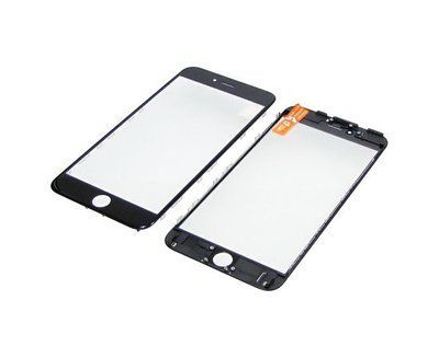 Стекло тачскрина с OCA плёнкой для Apple iPhone 6s Plus чёрное с рамкой HC