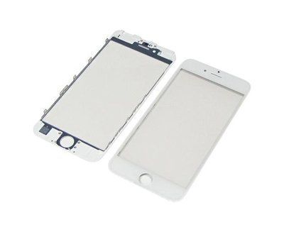 Стекло тачскрина с OCA плёнкой для Apple iPhone 6s белое с рамкой HC