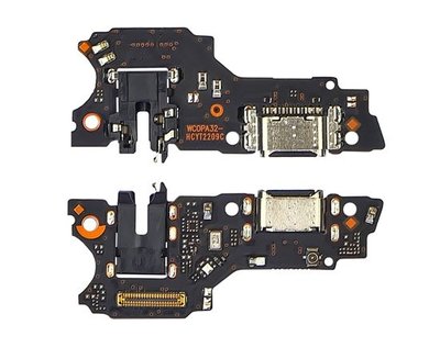 Роз'єм зарядки Oppo A53 на платі з мікрофоном та компонентами